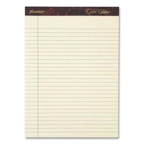 Image of Ampad® Gold Fibre Writing Pads, Narrow Rule, 50 Canary-Yellow 5 X 8 Sheets, 4/pack