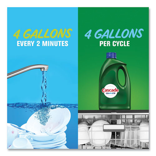 Image of Cascade® Complete Gel Dishwasher Detergent, Fresh, 120 oz Bottle, 4/Carton