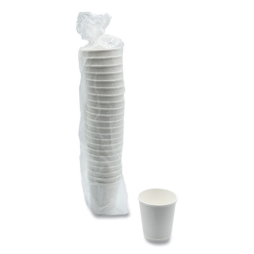 Image of Boardwalk® Paper Hot Cups, Double-Walled, 10 oz, White, 500/Carton