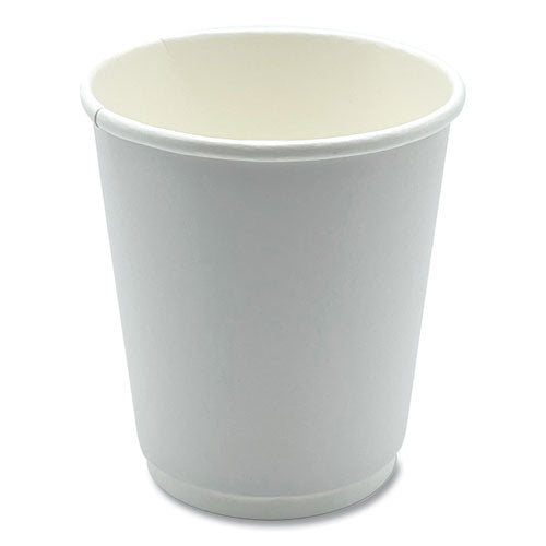 Image of Boardwalk® Paper Hot Cups, Double-Walled, 8 oz, White, 500/Carton