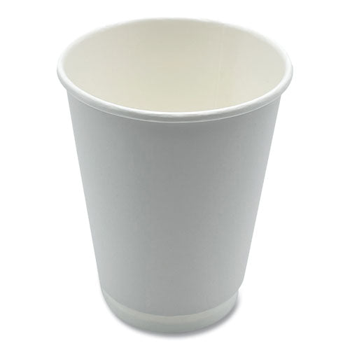 Image of Boardwalk® Paper Hot Cups, Double-Walled, 12 oz, White, 500/Carton