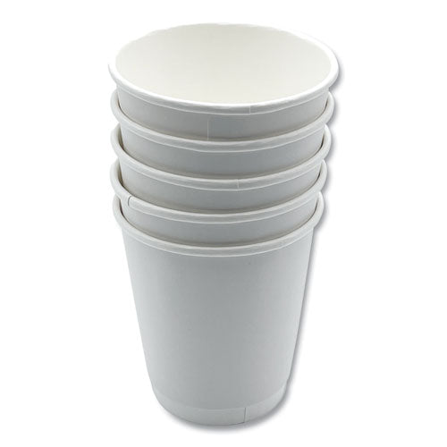 Image of Boardwalk® Paper Hot Cups, Double-Walled, 10 oz, White, 500/Carton