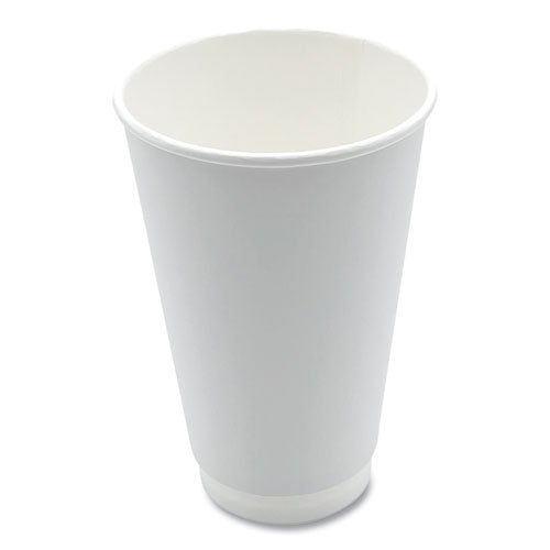 Image of Boardwalk® Paper Hot Cups, Double-Walled, 16 oz, White, 500/Carton
