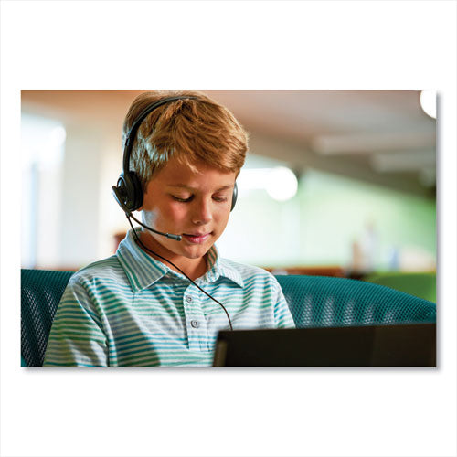 Image of Logitech® H111 Binaural Over The Head Headset, Black/Silver