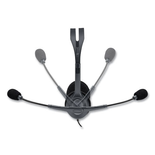 Image of Logitech® H111 Binaural Over The Head Headset, Black/Silver