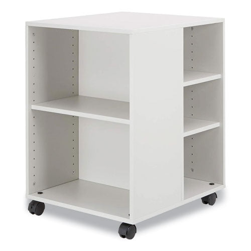 Image of Durable® Flexible Multi-Functional Cart for Office Storage, Wood, 6 Shelves, 20.79 x 23.31 x 29.45, White