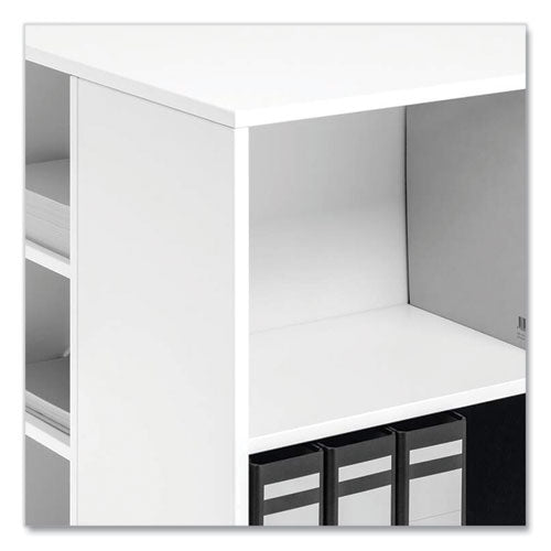 Image of Durable® Flexible Multi-Functional Cart for Office Storage, Wood, 6 Shelves, 20.79 x 23.31 x 29.45, White