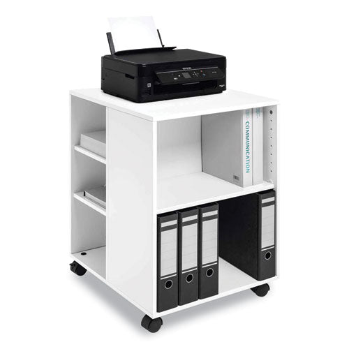 Image of Durable® Flexible Multi-Functional Cart for Office Storage, Wood, 6 Shelves, 20.79 x 23.31 x 29.45, White