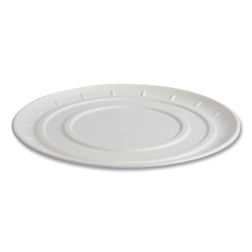 Image of Eco-Products® Vanguard Molded Fiber Pizza Tray, 16" Diameter, White, Sugarcane, 50/Carton