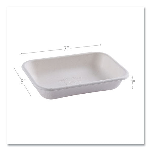 Image of Eco-Products® Vanguard Worldview Renewable and Compostable Sugarcane Take-Out Containers, 16 oz, 7 x 5 x 1, White, 400/Carton