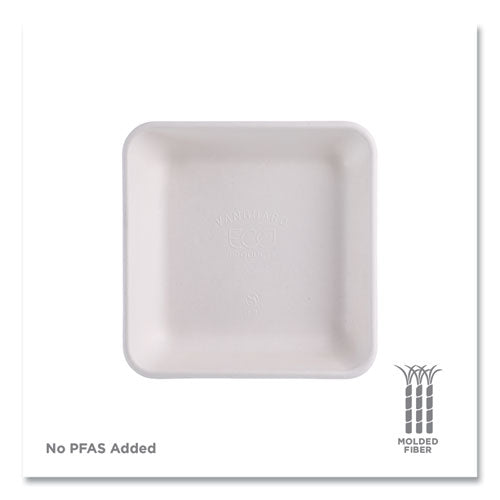 Image of Eco-Products® Vanguard Worldview Renewable and Compostable Sugarcane Take-Out Containers, 47 oz, 9 x 9 x 1.5, White, 200/Carton