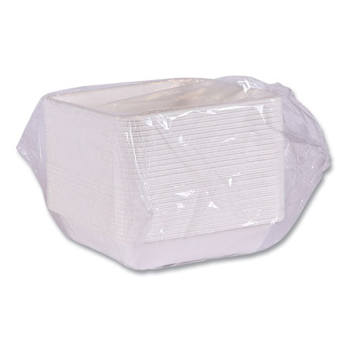 Image of Eco-Products® Vanguard Worldview Renewable and Compostable Sugarcane Take-Out Containers, 36 oz, 8 x 8 x 2, White, 200/Carton