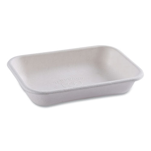 Image of Eco-Products® Vanguard Worldview Renewable and Compostable Sugarcane Take-Out Containers, 16 oz, 7 x 5 x 1, White, 400/Carton