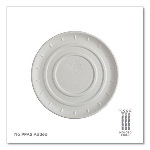Image of Eco-Products® Vanguard Molded Fiber Pizza Tray, 14" Diameter, White, Sugarcane, 50/Carton