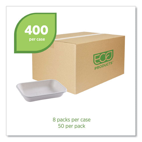Image of Eco-Products® Vanguard Worldview Renewable and Compostable Sugarcane Take-Out Containers, 16 oz, 7 x 5 x 1, White, 400/Carton