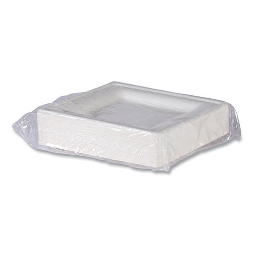 Image of Eco-Products® Vanguard Renewable and Compostable Sugarcane Plates, 10 x 10, White, 250/Carton