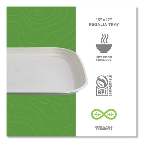 Image of Eco-Products® Regalia Sugarcane Servingware, Platter, 13 x 17, White, 100/Carton