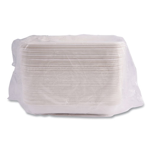 Image of Eco-Products® Vanguard Worldview Renewable and Compostable Sugarcane Take-Out Containers, 24 oz, 8 x 6 x 1, White, 400/Carton