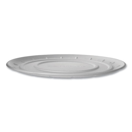 Image of Eco-Products® Vanguard Molded Fiber Pizza Tray, 16" Diameter, White, Sugarcane, 50/Carton