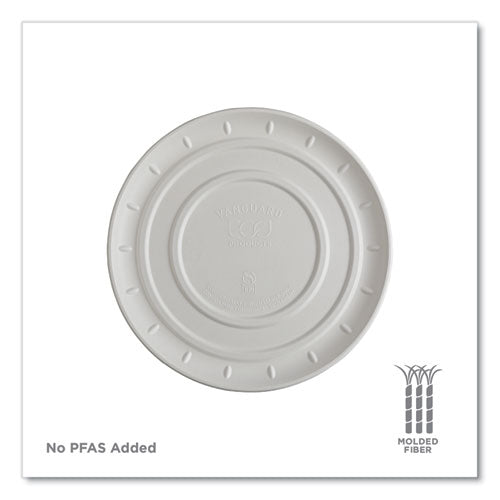 Image of Eco-Products® Vanguard Molded Fiber Pizza Tray, 16" Diameter, White, Sugarcane, 50/Carton