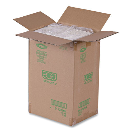 Image of Eco-Products® Vanguard Worldview Renewable and Compostable Sugarcane Take-Out Containers, 47 oz, 9 x 9 x 1.5, White, 200/Carton