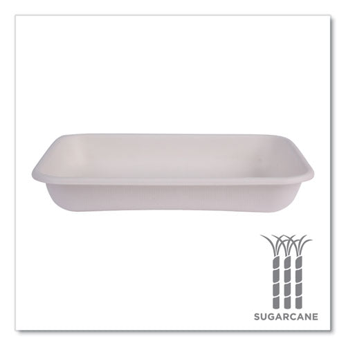 Image of Eco-Products® Vanguard Worldview Renewable and Compostable Sugarcane Take-Out Containers, 24 oz, 8 x 6 x 1, White, 400/Carton