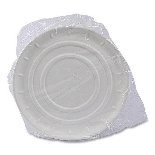 Image of Eco-Products® Vanguard Molded Fiber Pizza Tray, 14" Diameter, White, Sugarcane, 50/Carton