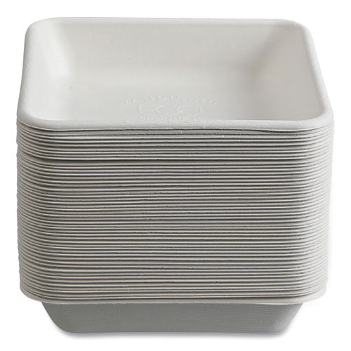 Image of Eco-Products® Vanguard Worldview Renewable and Compostable Sugarcane Take-Out Containers, 36 oz, 8 x 8 x 2, White, 200/Carton