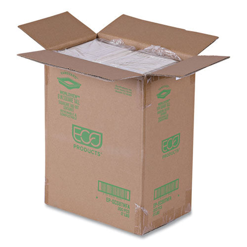 Image of Eco-Products® Vanguard Worldview Renewable and Compostable Sugarcane Take-Out Containers, 36 oz, 8 x 8 x 2, White, 200/Carton