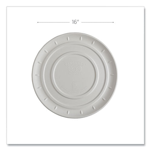 Image of Eco-Products® Vanguard Molded Fiber Pizza Tray, 16" Diameter, White, Sugarcane, 50/Carton