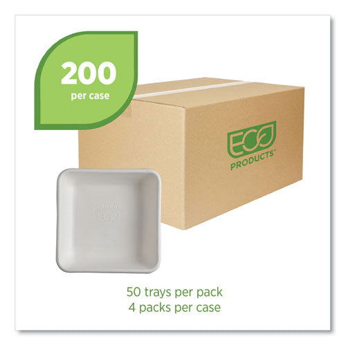 Image of Eco-Products® Vanguard Worldview Renewable and Compostable Sugarcane Take-Out Containers, 36 oz, 8 x 8 x 2, White, 200/Carton