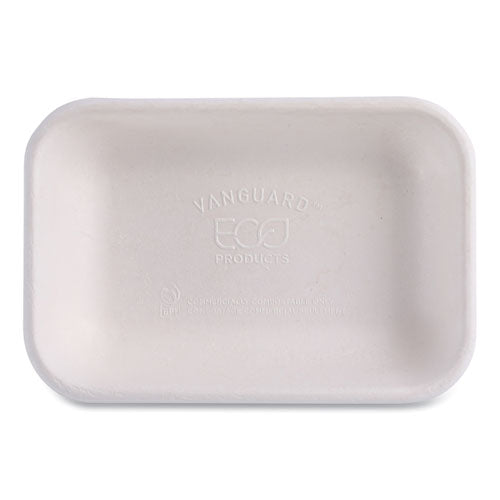 Image of Eco-Products® Vanguard Worldview Renewable and Compostable Sugarcane Take-Out Containers, 16 oz, 7 x 5 x 1, White, 400/Carton