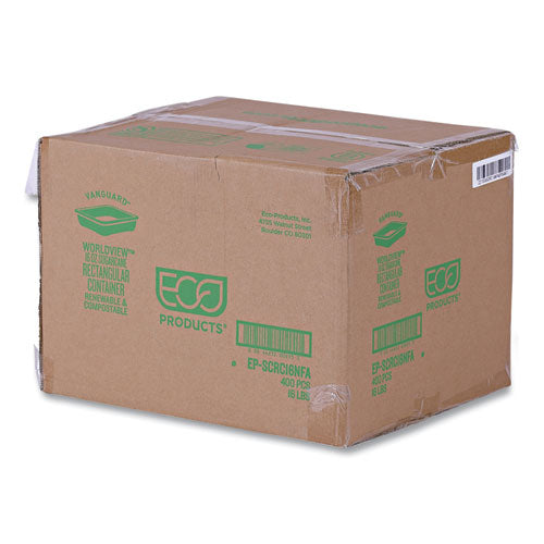 Image of Eco-Products® Vanguard Worldview Renewable and Compostable Sugarcane Take-Out Containers, 16 oz, 7 x 5 x 1, White, 400/Carton