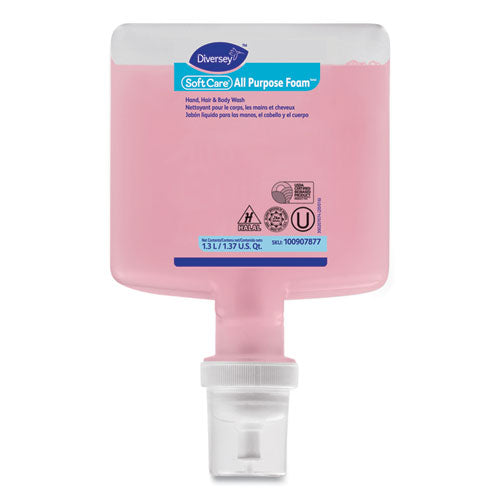 Image of Diversey Soft Care All Purpose Foam Refill for IntelliCare Dispensers, Floral Scent, 1.3 L, 6/Carton
