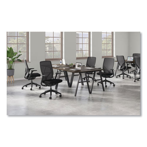 Image of HON® Flexion Mesh Back Task Chair, Supports Up to 300lb, 14.81" to 19.7" Seat Height, Black Seat/Back/Base