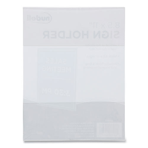 Image of NuDell Clear Plastic All-Purpose Mountable Sign Holder, Magnetic/Hook-Loop, Horizontal/Vertical Orientation, 8.5 x 11 Insert