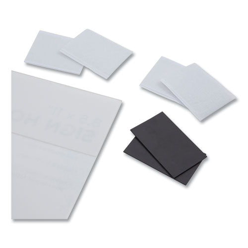 Image of NuDell Clear Plastic All-Purpose Mountable Sign Holder, Magnetic/Hook-Loop, Horizontal/Vertical Orientation, 8.5 x 11 Insert