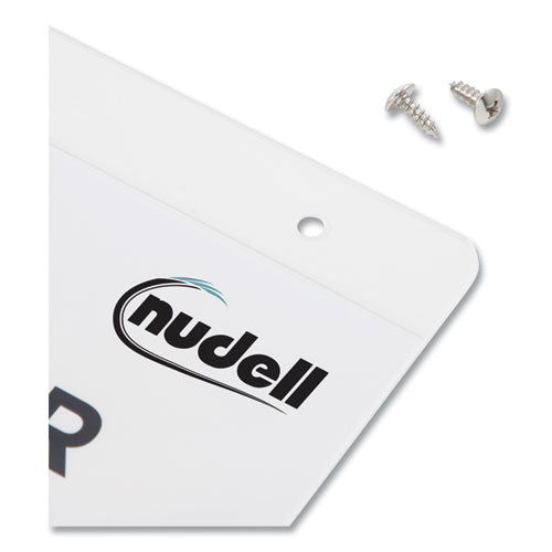 Image of NuDell Clear Plastic Vertical-Orientation Wall Sign Holder with Mounting Screws, Quick-Change Insert System, 8.5 x 11 Insert