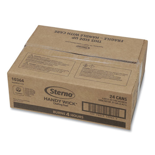 Image of Sterno® Handy Wick Chafing Fuel, Methanol, 4 Hour Burn, 4.84 oz Can, 24/Carton