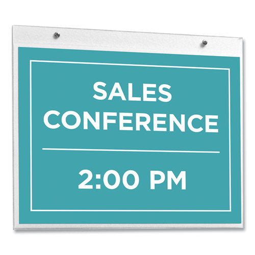 Image of NuDell Clear Plastic Horizontal-Orientation Wall Sign Holder with Mounting Screws, Quick-Change Insert System, 11 x 8.5 Insert