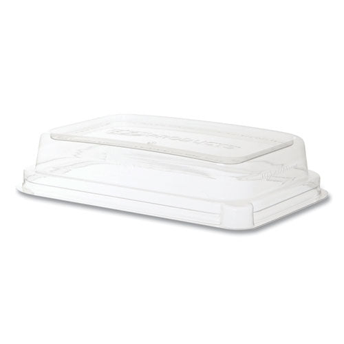 Image of Eco-Products® WorldView 100% Recycled Content Lid, 7.5 x 5 x 1.6, Clear, Plastic, 400/Carton