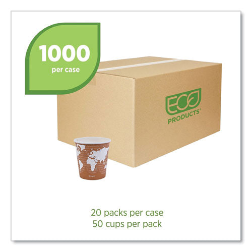 Image of Eco-Products® World Art Renewable and Compostable Hot Cups, 10 oz, Paper, Gray, 50/Pack, 20 Packs/Carton