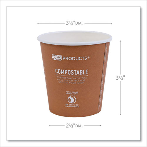 Image of Eco-Products® World Art Renewable and Compostable Hot Cups, 10 oz, Paper, Gray, 50/Pack, 20 Packs/Carton