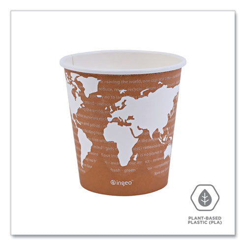 Image of Eco-Products® World Art Renewable and Compostable Hot Cups, 10 oz, Paper, Gray, 50/Pack, 20 Packs/Carton