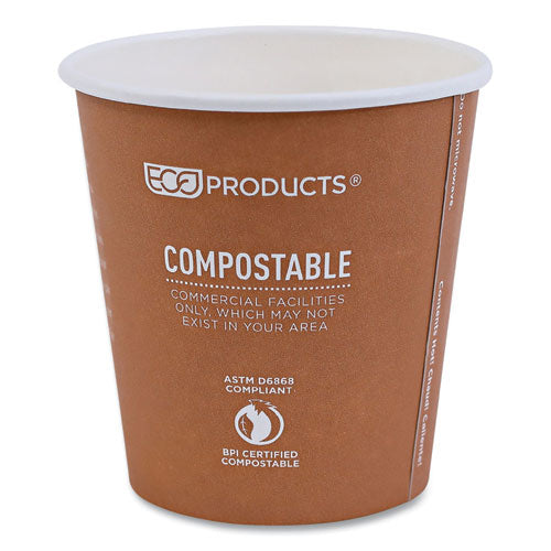 Image of Eco-Products® World Art Renewable and Compostable Hot Cups, 10 oz, Paper, Gray, 50/Pack, 20 Packs/Carton