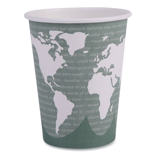 Image of Eco-Products® World Art Renewable and Compostable Hot Cups, 12 oz, Paper, Gray, 50/Pack, 20 Packs/Carton
