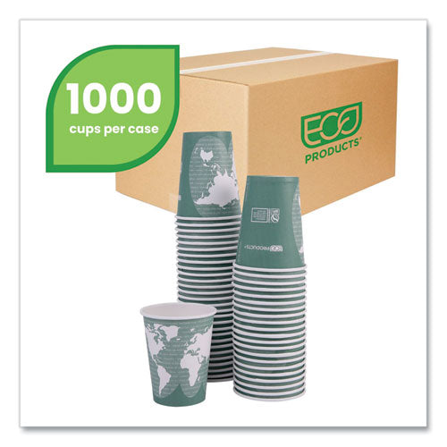 Image of Eco-Products® World Art Renewable and Compostable Hot Cups, 12 oz, Paper, Gray, 50/Pack, 20 Packs/Carton