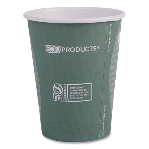 Image of Eco-Products® World Art Renewable and Compostable Hot Cups, 12 oz, Paper, Gray, 50/Pack, 20 Packs/Carton