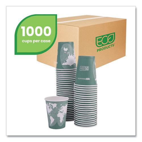 Image of Eco-Products® World Art Renewable and Compostable Hot Cups, 12 oz, Paper, Gray, 50/Pack