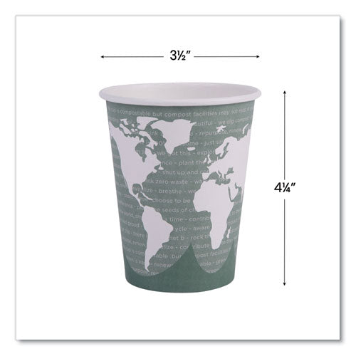 Image of Eco-Products® World Art Renewable and Compostable Hot Cups, 12 oz, Paper, Gray, 50/Pack